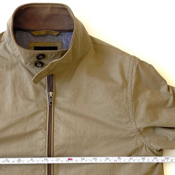 J.Crew Mens Cruiser Harrington Jacket XS Tan 2-Way Zipper Cotton Blend Pockets - Picture 14 of 16